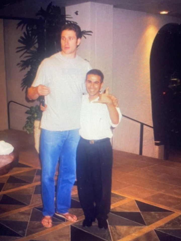 Morad Shaker pictured with a Lakers player in Hawaii.