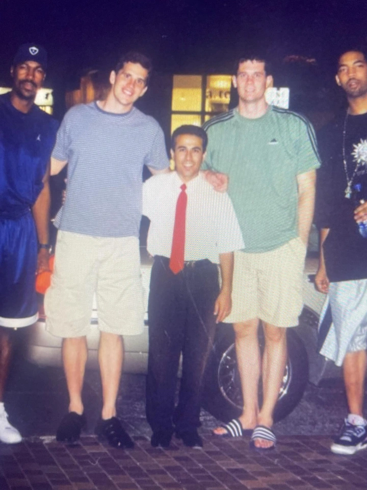 Morad Shaker pictured with a group of Los Angeles Lakers players in Honolulu, circa 2010.